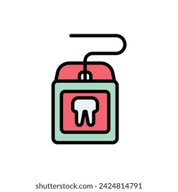 Ilustración vectorial de ícono de hilo dental de limpieza