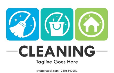 Cleaning design logo template illustration