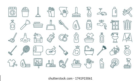 cleaning and desinfect set icons vector illustration design