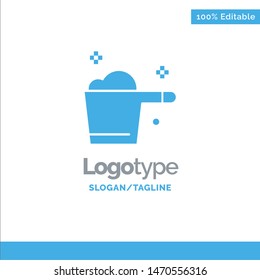 Cleaning, Detergent, Gauge, Housekeeping Blue Solid Logo Template. Place for Tagline. Vector Icon Template background