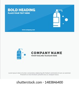 Cleaning, Detergent, Product SOlid Icon Website Banner and Business Logo Template