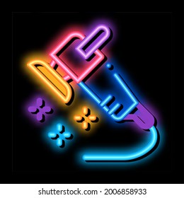 dispositivo de limpieza vector de señal de luz de neón. Signo de dispositivo de limpieza de iconos brillante. ilustración de símbolo transparente