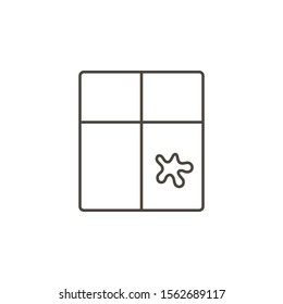 Cleaning, dirty window icon. Simple element illustration from UI concept.
