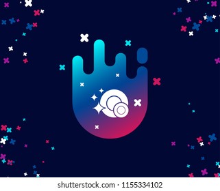 Cleaning dishes simple icon. Dishwasher sign. Clean tableware sign. Cool banner with icon. Abstract shape with gradient. Vector