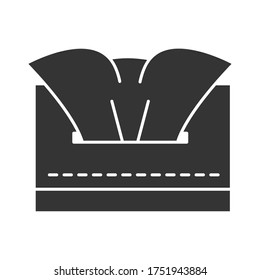 cleaning disinfection, tissue paper in box, coronavirus prevention sanitizer products silhouette style icon vector illustration