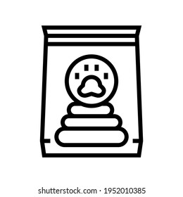 cleaning dog poop in bag line icon vector. cleaning dog poop in bag sign. isolated contour symbol black illustration