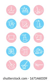 cleaning, domestic hygiene icons set domestic hygiene vector illustration block color style icon