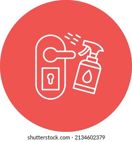 Imagen vectorial del icono de círculo de la línea de la puerta de limpieza. También se puede usar para aplicaciones web, aplicaciones móviles y medios impresos.