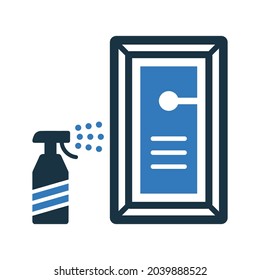 Cleaning, door icon. Simple editable vector design isolated on a white background.