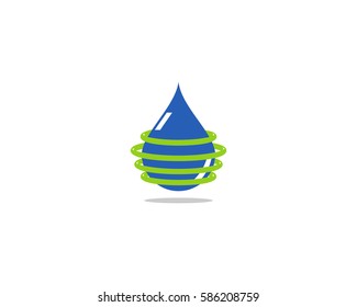 Cleaning drop vector icon. Drop ecology logo