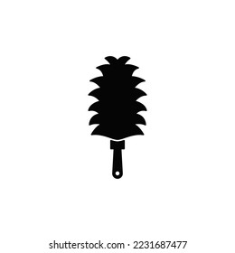 Icono de vaciado en glifo plano negro, estilo relleno aislado en fondo blanco