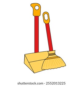 Cleaning is easier with this broom and dustpan icon. A symbol of cooperation in maintaining cleanliness for a more comfortable and beautiful environment.