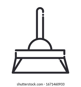 Cleaning equipment concept, dustpan,  Domestic hygiene vector illustration ,line style icon.
