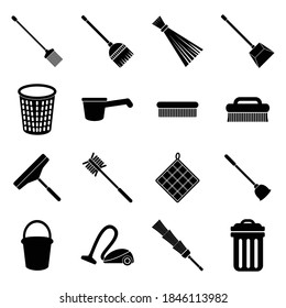 cleaning equipment icon set vector symbol