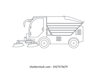 Equipo de limpieza en línea. Ilustración moderna de vectores de estilo plano. Herramientas de limpieza. Plantilla de medios sociales.