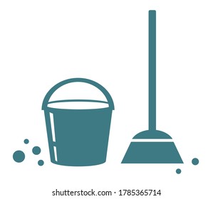 Cleaning equipment on a white background. Symbol. Vector illustration.