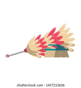 cleaning equipment and products cobweb brush and toilet brush vector illustration graphic design.