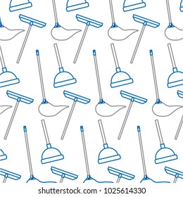 cleaning equipment scraper mop plunger background