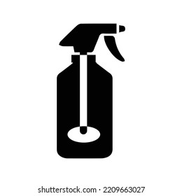Cleaning equipment spray bottle icon | Black Vector illustration |