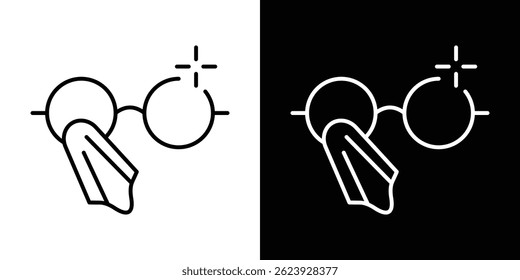 Cleaning eyeglasses icon vector for web and mobile app. Symbol isolated.