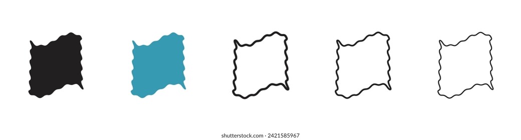 Cleaning Fabric Vector Icon Set. Washcloth Surface Cleaner Vector Symbol for UI Design.