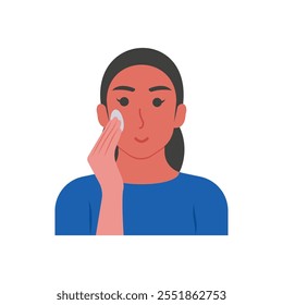 Cleaning Face Flat Icon, Vector illustration
