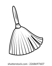 cleaning feather duster doddle icon isolated