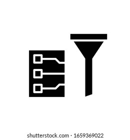 Cleaning filter black icon, concept illustration, vector flat symbol, glyph sign.