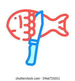 cleaning fish color icon vector. cleaning fish sign. isolated symbol illustration