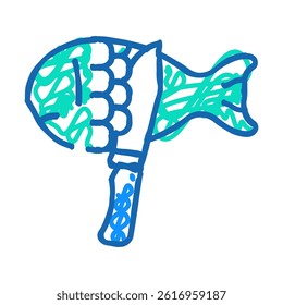 cleaning fish doodle icon sketch vector. cleaning fish sign. isolated symbol illustration