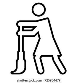 Cleaning floor activity icon with precision outline design 
