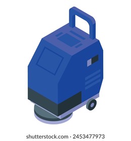 Cleaning floor icon isometric vector. Machine washing. Water worker