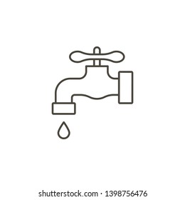 Cleaning, flowing, tap water vector icon. Simple element illustration from UI concept.  on white background