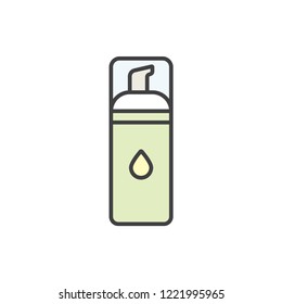 Cleaning foam colored line icon.