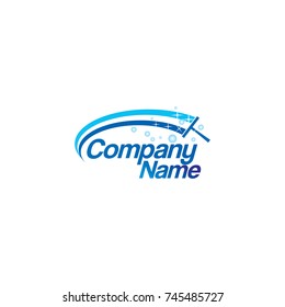 cleaning fresh and healthy logo company colour blue