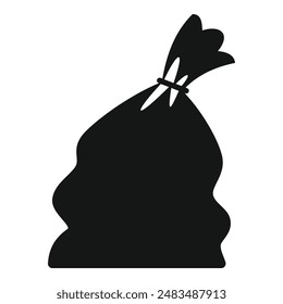 Limpieza de la bolsa completa de basura icono simple Vector. Saco ecológico. Elemento limpio