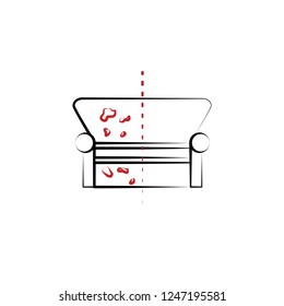 cleaning, furniture, sofa, stain 2 colored line icon. Simple colored element illustration. cleaning, furniture, sofa, stain outline symbol design from laundry and dry set