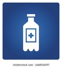 cleaning gel, medical bottle symbol
