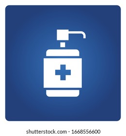 cleaning gel spray or dispenser, medical bottle symbol
