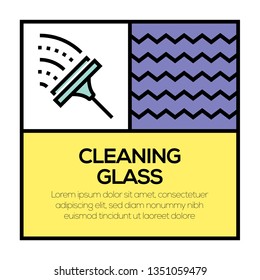 CLEANING GLASS ICON CONCEPT