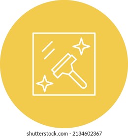 Cleaning Glass line circle icon vector image. Can also be used for web apps, mobile apps and print media.