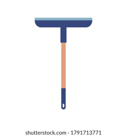 cleaning glass with squeegee, on white background vector illustration design