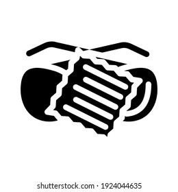 cleaning glasses wipe glyph icon vector. cleaning glasses wipe sign. isolated contour symbol black illustration