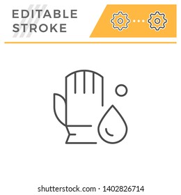 Cleaning glove editable stroke line icon