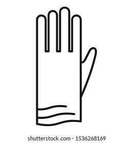 Cleaning glove icon. Outline cleaning glove vector icon for web design isolated on white background