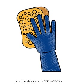 cleaning glove and sponge equipment work