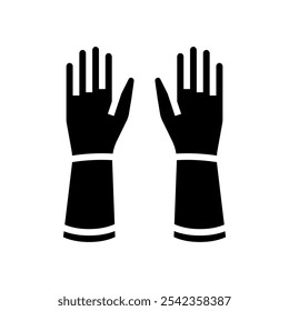 Vector de icono de glifo de blanqueador de guantes de limpieza. signo de blanqueador de guantes de limpieza. ilustración de símbolo aislado