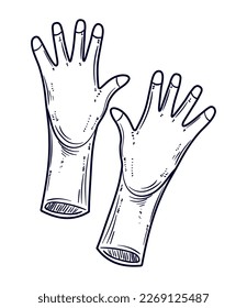 Putzhandschuhe Putzdoodle-Symbol einzeln