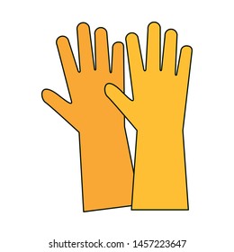Cleaning gloves equipment isolated symbol vector illustration graphic design.