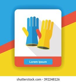 cleaning gloves flat icon